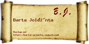 Barta Jolánta névjegykártya